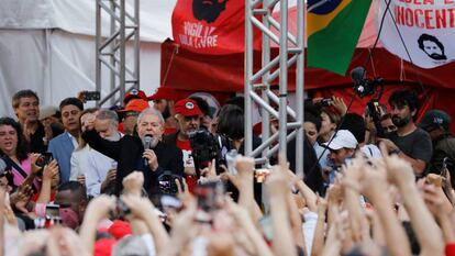 El expresidente de Brasil, Lula da Silva, este viernes. 