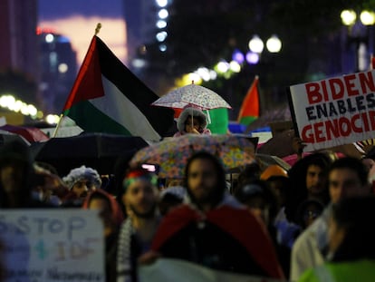 Demonstrators protest in support of Palestinians in Boston, Massachusetts, U.S., October 16, 2023.