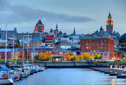 View of the Old Quebec district, the historic part of Quebec, Canada