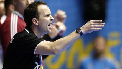 Xavier Sabaté, el entrenador de Hungría, en el mundial de balonmano.