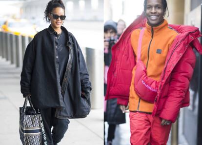 La cantante Rihanna y el rapero A$AP Rocky suelen utilizar ropa 'athleisure' tanto sobre el escenario como en sus 'looks' de calle