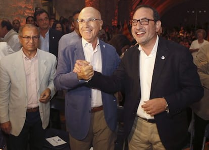 El president d'Unió, Duran Lleida amb el candidat, Ramon Espadaler.
