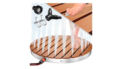 Productos de jardín ofertas de primavera sobre fondo blanco.