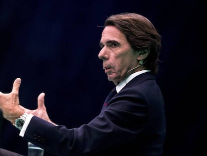 José María Aznar en una conferencia en Madrid el pasado 17 de julio.