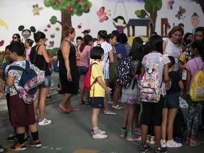 Alumnos de una escuela pública de Barcelona.