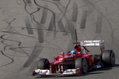 Fernando Alonso, ayer en la primera jornada de entrenamientos en Jerez