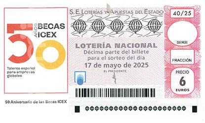 Décimo de la Lotería Nacional del 17 de mayo de 2025