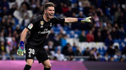 Luca Zidane, durante el partido contra el Huesca.