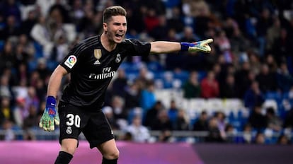 Luca Zidane, durante el partido contra el Huesca.