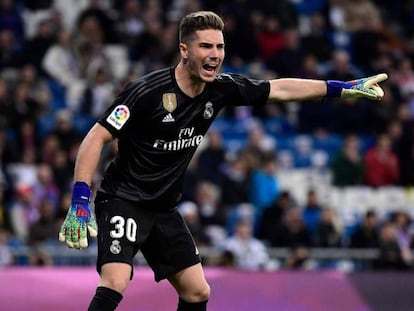 Luca Zidane, durante el partido contra el Huesca.