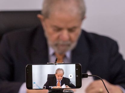 O ex-presidente Lula, durante entrevista em São Paulo.