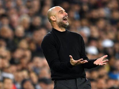 Pep Guardiola, el miércoles en el Bernabéu.