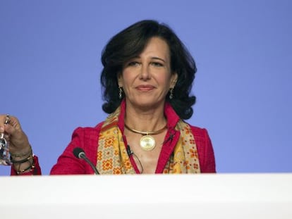 Ana Patricia Botin, presidenta del Banco Santander, en la junta de accionistas.