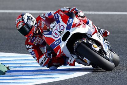 Dovizioso, en los libres del viernes en el circuito de Jerez.