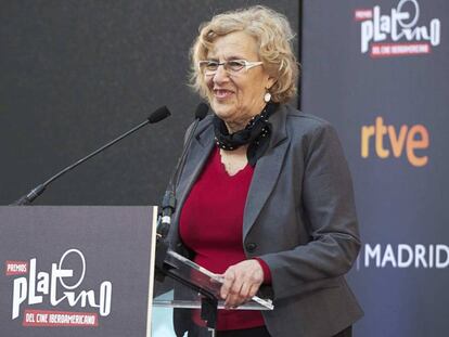 Manuela Carmena, en el acto &#039;Platino Awards 2017&#039;.