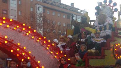Los Reyes Magos en la cabalgata de Carabanchel de este año.