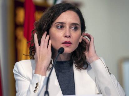 Isabel Díaz Ayuso, durante una rueda de prensa posterior al Consejo de Gobierno de la Comunidad de Madrid.