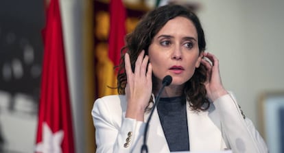 Isabel Díaz Ayuso, durante una rueda de prensa posterior al Consejo de Gobierno de la Comunidad de Madrid.