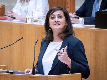 La presidenta del Gobierno de La Rioja, Concha Andreu, en el Parlamento regional el pasado miércoles.