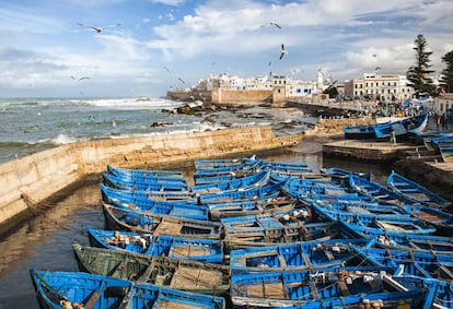 El puerto y la muralla de Esauira (Marruecos).