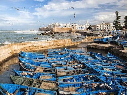 El puerto y la muralla de Esauira (Marruecos).