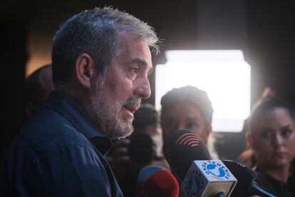 El presidente de Canarias, Fernando Clavijo, el sábado día 28 en Santa Cruz de Tenerife. 