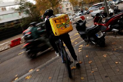 Un repartidor de Glovo en Madrid.
