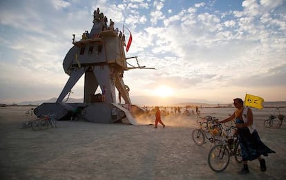 El desierto de Black Rock (Nevada). Un aspecto de la fiesta Burning Man de 2014.