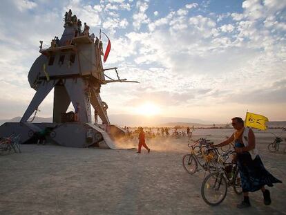 El desierto de Black Rock (Nevada). Un aspecto de la fiesta Burning Man de 2014.