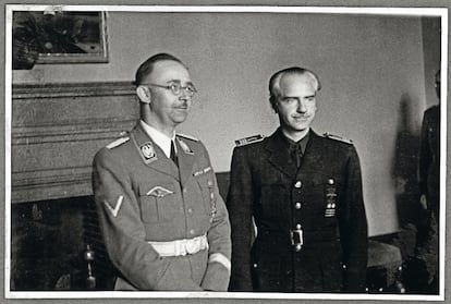 Ramón Serrano Suñer, ministro y cuñado de Franco, acompañado del jerarca nazi Heinrich Himmler.