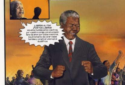 El 27 de abril de 1994 el pueblo de Sudáfrica habló y eligió a Mandela como presidente. El mundo vio al líder celebrar su victoria con un baile que pronto sería reconocido como suyo.