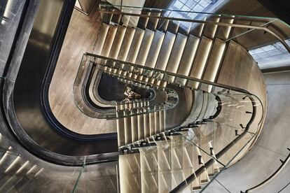 Escaleras de la nueva boutique que la firma italiana Bottega Veneta acaba de inaugurar en Nueva York.