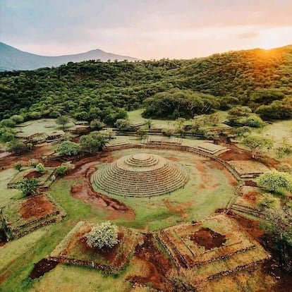 La zona arqueológica de Guachimontones, en el municipio de Teuchitlán.