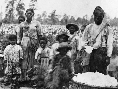 Una familia de esclavos en Savannah (Estados Unidos).