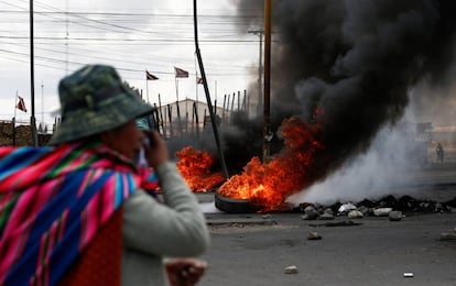 Protestas a favor de Evo Morales en El Alto, Bolivia.