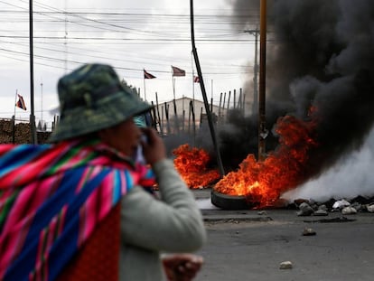 Protestas a favor de Evo Morales en El Alto, Bolivia.