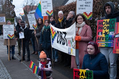 Manifestación contra la nueva ley antihomosexualidad de Ghana