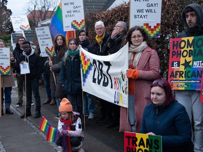 Manifestación contra la nueva ley antihomosexualidad de Ghana