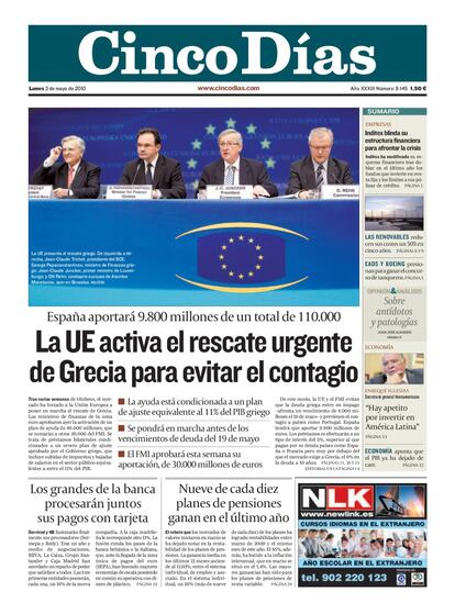 2010. La UE activa el rescate de Grecia.