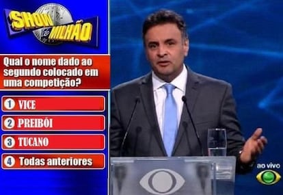 Aécio também foi tema de meme no debate organizado pela Band.