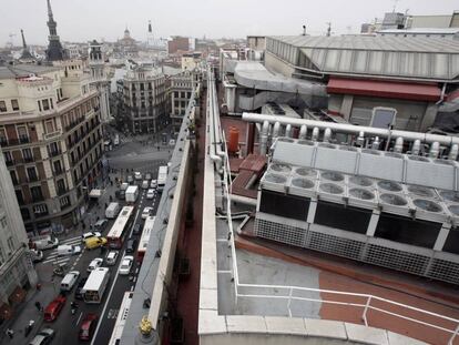 Instalaciones de aire acondicionado en un edificio del centro de Madrid.