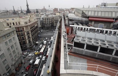 Instalaciones de aire acondicionado en un edificio del centro de Madrid.