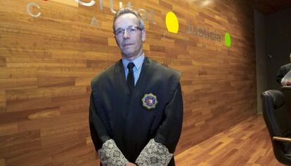 El nuevo presidente de la Audiencia Provincial de Castellón, Manuel Marco, después de la toma de posesión.