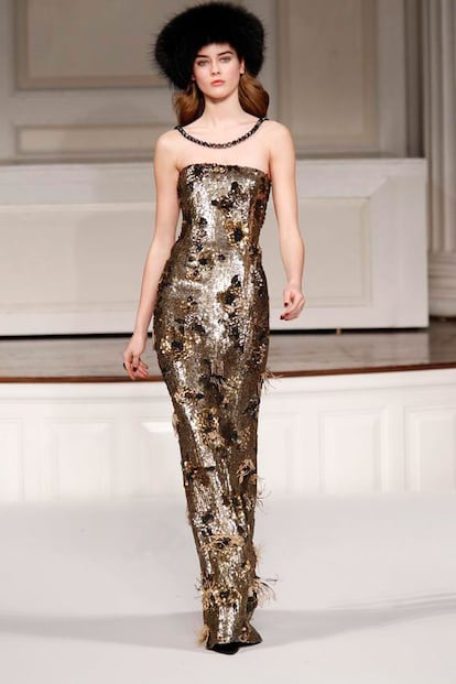 Vestido de lentejuelas: Oscar de la Renta otoño invierno 2011-2012.