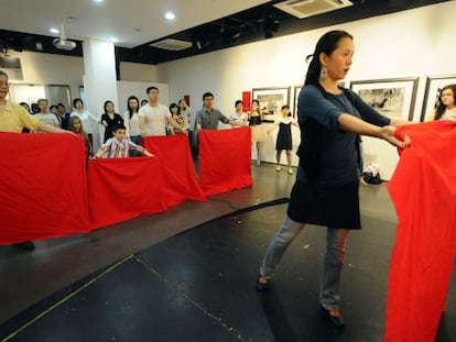 Going Spanish in one of the classrooms in the Cervantes Institute in Shanghai.