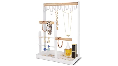 Organizador de joyas con soporte para anillos, cuatro colores