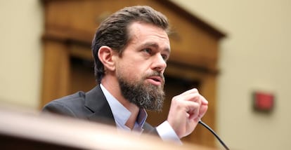 Jack Dorsey, compareciendo ante el Congreso de EE UU, en 2018.