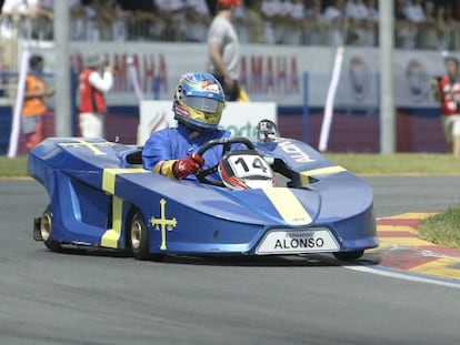 Alonso, durante el Desafío Internacional de las Estrellas de Kart