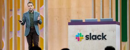 Stewart Butterfield, CEO de Slack, en una conferencia en abril.