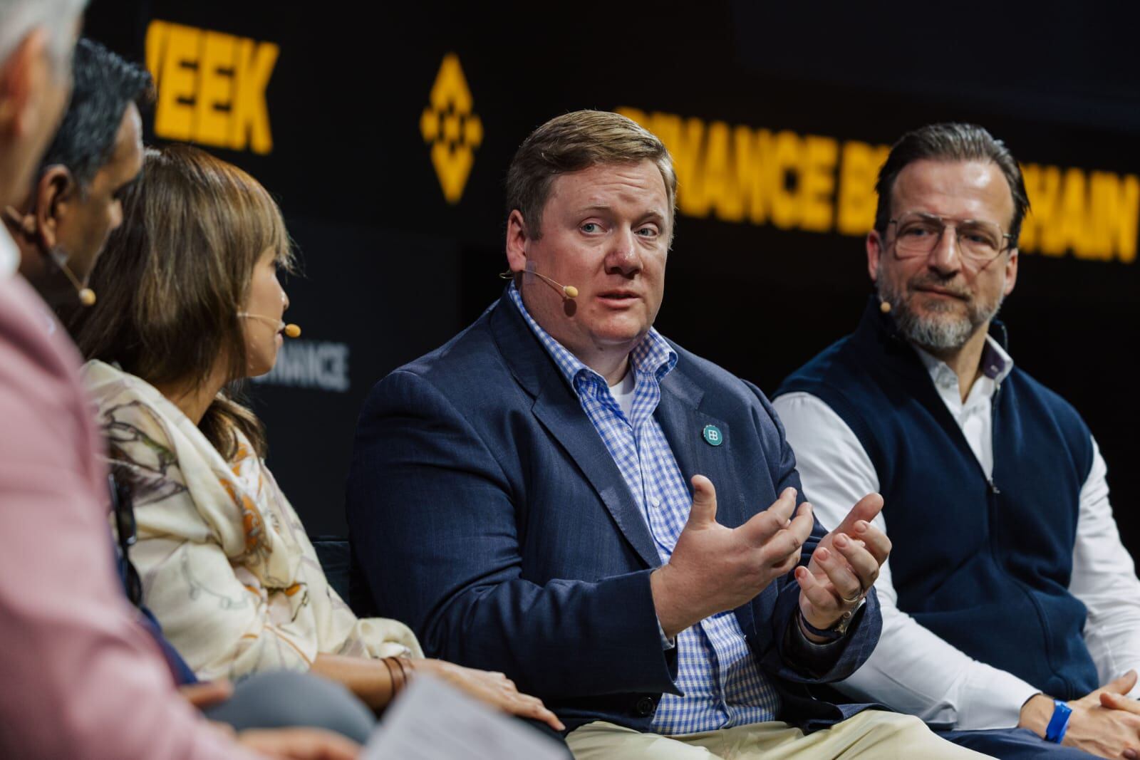 Mike Reed, Jefe de desarrollo de asociaciones de activos digitales de Franklin Templeton, en el evento anual de Binance en Dubái en diciembre de 2025. Cedida por Binance